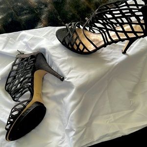 Nine West sexy high heel sandal. Size 11 black. #Tallgirlshoes. #sexysandal